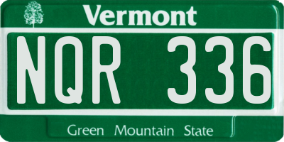 VT license plate NQR336