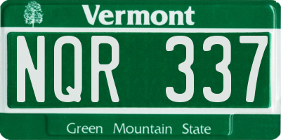 VT license plate NQR337