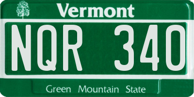VT license plate NQR340