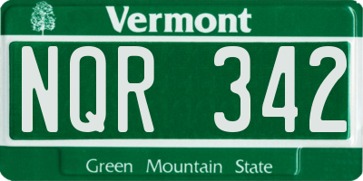 VT license plate NQR342