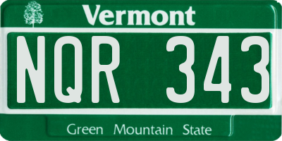 VT license plate NQR343