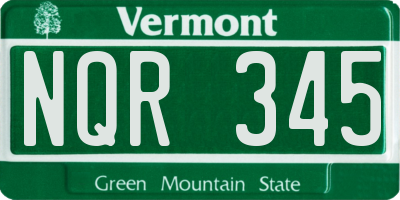 VT license plate NQR345