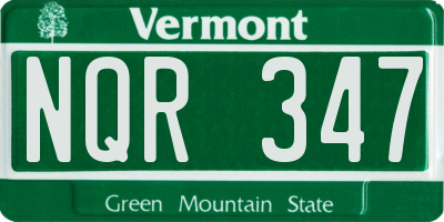 VT license plate NQR347