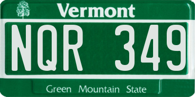 VT license plate NQR349