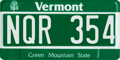 VT license plate NQR354