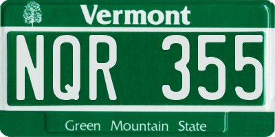 VT license plate NQR355