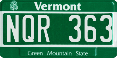 VT license plate NQR363
