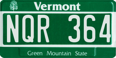 VT license plate NQR364