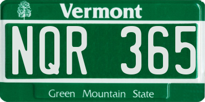 VT license plate NQR365