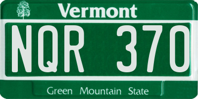 VT license plate NQR370