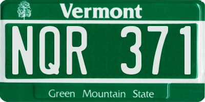 VT license plate NQR371