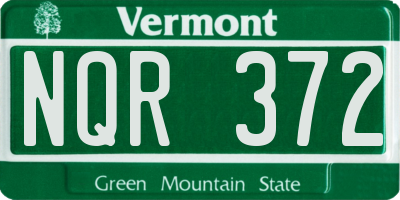 VT license plate NQR372
