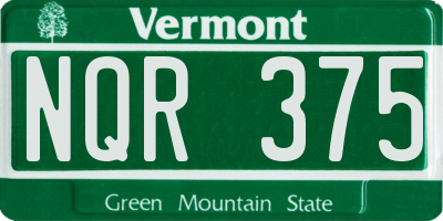 VT license plate NQR375