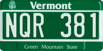 VT license plate NQR381