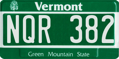 VT license plate NQR382