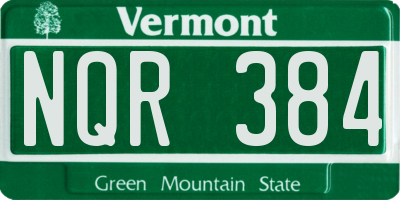 VT license plate NQR384