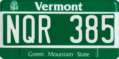 VT license plate NQR385