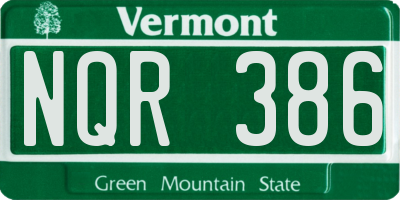 VT license plate NQR386
