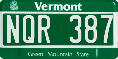 VT license plate NQR387
