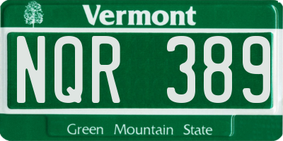 VT license plate NQR389