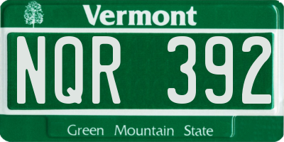VT license plate NQR392