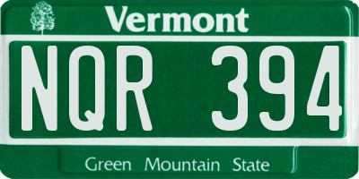VT license plate NQR394