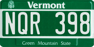 VT license plate NQR398