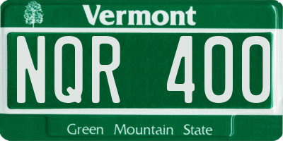 VT license plate NQR400