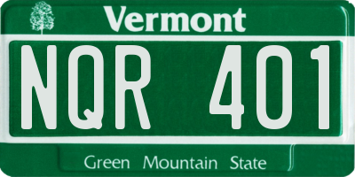 VT license plate NQR401