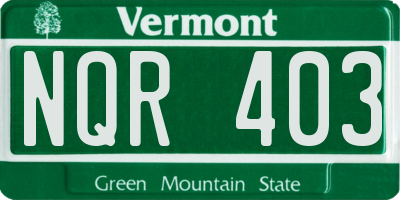 VT license plate NQR403