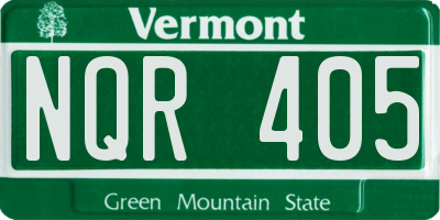 VT license plate NQR405