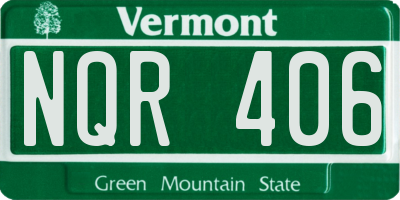 VT license plate NQR406