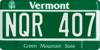 VT license plate NQR407