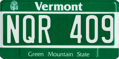 VT license plate NQR409