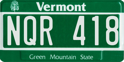 VT license plate NQR418