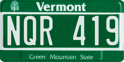 VT license plate NQR419