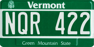 VT license plate NQR422