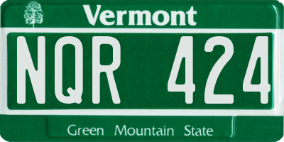 VT license plate NQR424