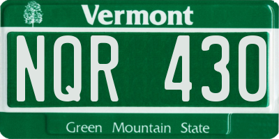 VT license plate NQR430