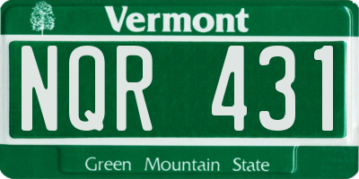 VT license plate NQR431