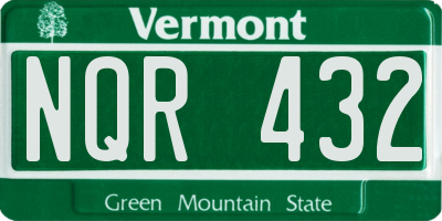 VT license plate NQR432