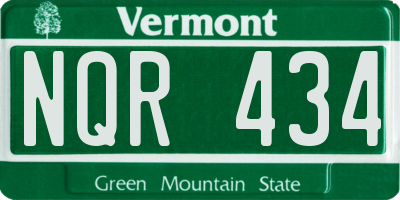 VT license plate NQR434
