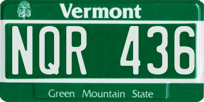VT license plate NQR436