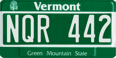 VT license plate NQR442