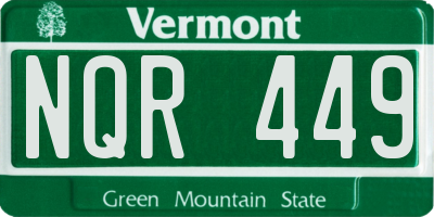 VT license plate NQR449