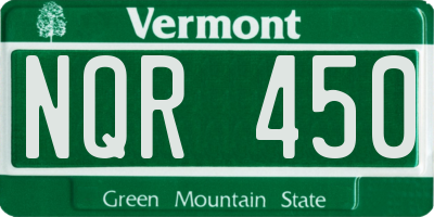 VT license plate NQR450