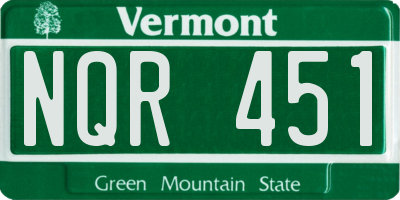 VT license plate NQR451