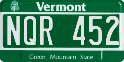 VT license plate NQR452