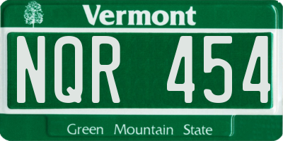 VT license plate NQR454
