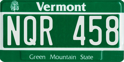 VT license plate NQR458